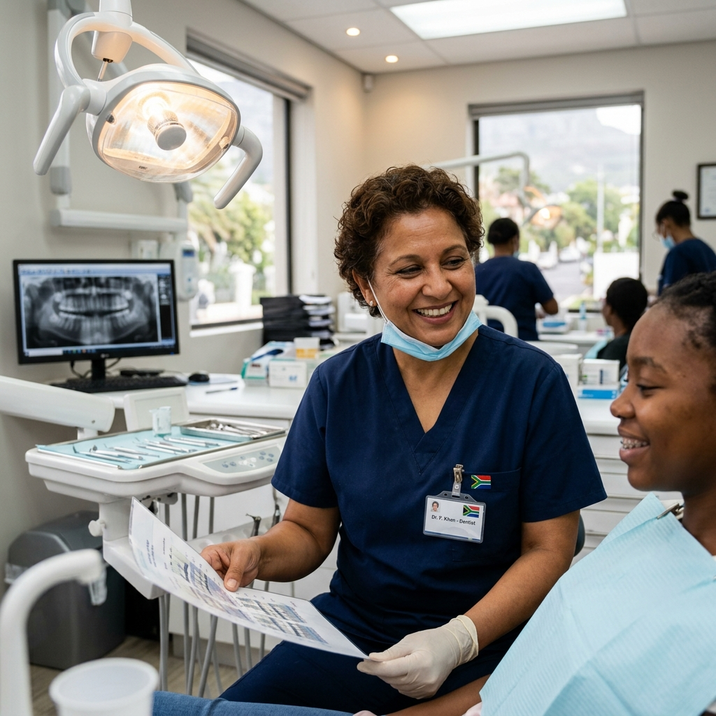Dr. T. Cole caring for a young patient at Cole Dental Studio